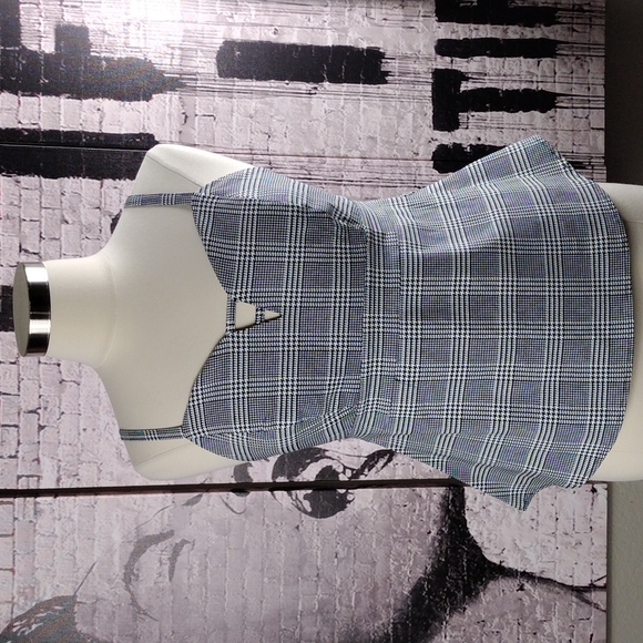 Torrid Black & White Plaid Houndstooth Bengaline Peplum Cami NWOT - Picture 4 of 5